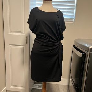 Faux wrap (side tie) t-shirt dress